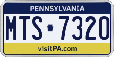 PA license plate MTS7320