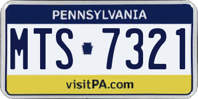 PA license plate MTS7321