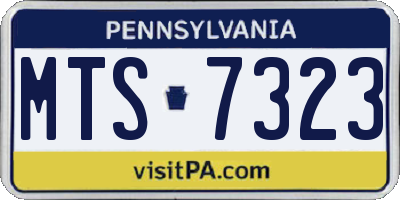 PA license plate MTS7323
