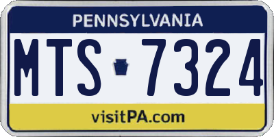 PA license plate MTS7324