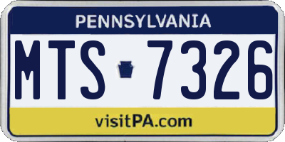 PA license plate MTS7326
