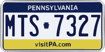 PA license plate MTS7327
