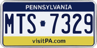 PA license plate MTS7329