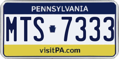 PA license plate MTS7333