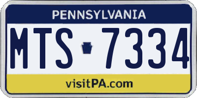 PA license plate MTS7334