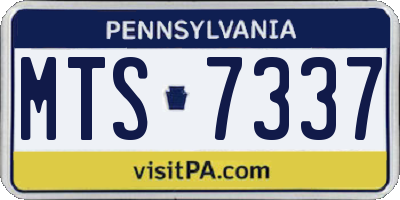 PA license plate MTS7337