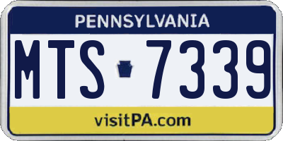 PA license plate MTS7339