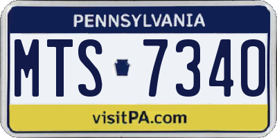 PA license plate MTS7340