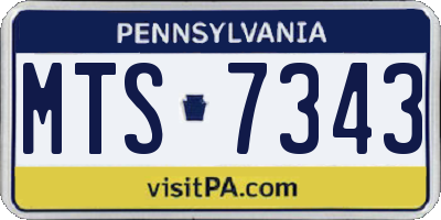 PA license plate MTS7343