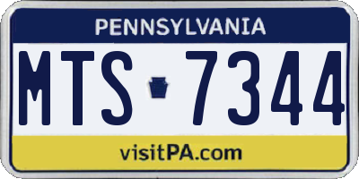 PA license plate MTS7344