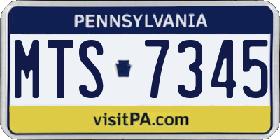 PA license plate MTS7345