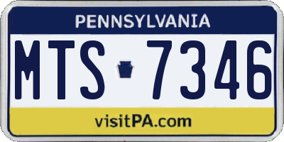 PA license plate MTS7346