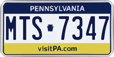 PA license plate MTS7347