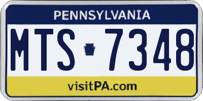 PA license plate MTS7348