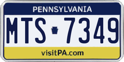 PA license plate MTS7349