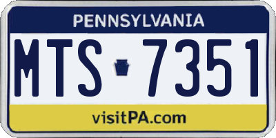 PA license plate MTS7351