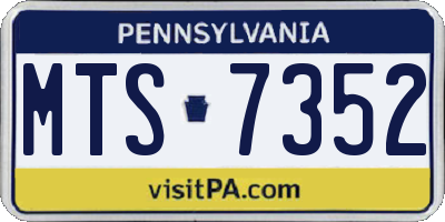 PA license plate MTS7352