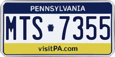 PA license plate MTS7355