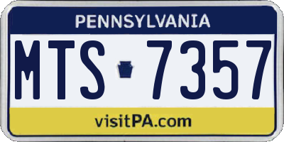 PA license plate MTS7357