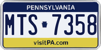 PA license plate MTS7358
