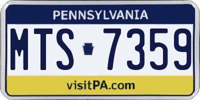 PA license plate MTS7359