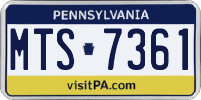 PA license plate MTS7361