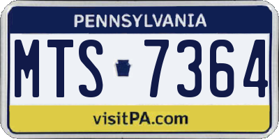PA license plate MTS7364