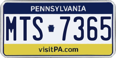 PA license plate MTS7365