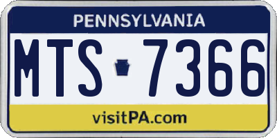 PA license plate MTS7366