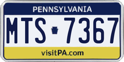 PA license plate MTS7367