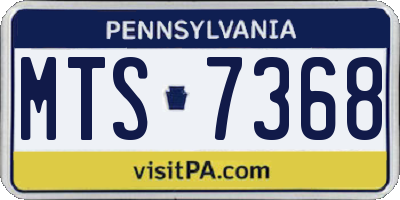 PA license plate MTS7368