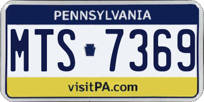 PA license plate MTS7369