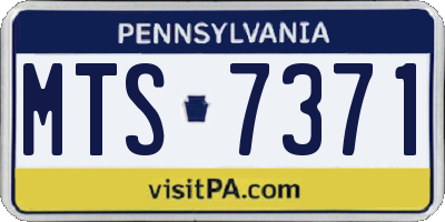 PA license plate MTS7371