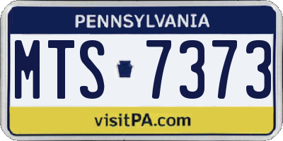 PA license plate MTS7373