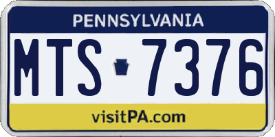 PA license plate MTS7376
