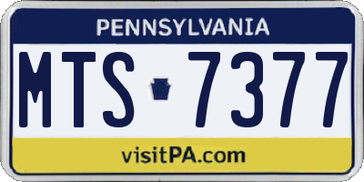 PA license plate MTS7377