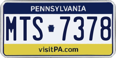 PA license plate MTS7378