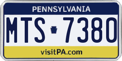 PA license plate MTS7380