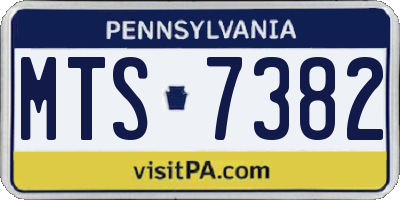 PA license plate MTS7382