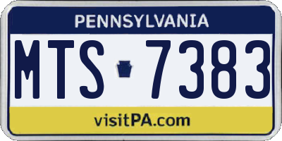 PA license plate MTS7383