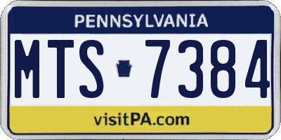 PA license plate MTS7384