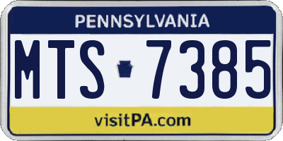 PA license plate MTS7385