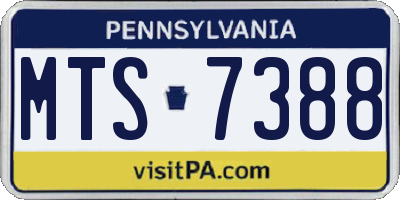 PA license plate MTS7388