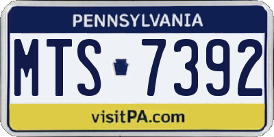 PA license plate MTS7392