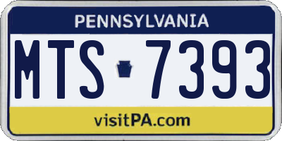 PA license plate MTS7393