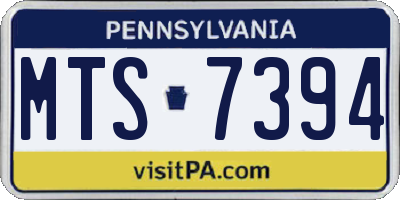 PA license plate MTS7394