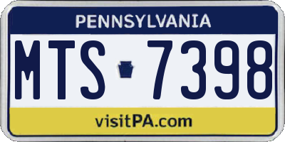 PA license plate MTS7398