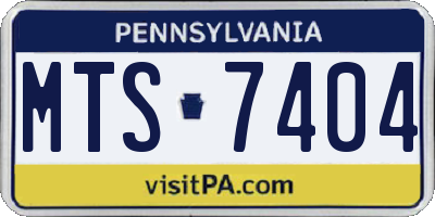 PA license plate MTS7404