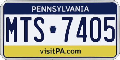 PA license plate MTS7405