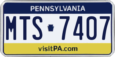 PA license plate MTS7407